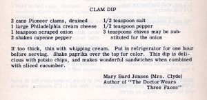 Mary Bard's Clam Dip